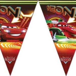 Carros Neon - 1 banner de bandeira (triangular) (9 bandeiras)