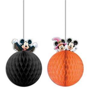 Mickey Halloween - 2 decorações de favo de mel