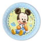 Baby Mickey - 8 pratos de papel grandes 23 cm