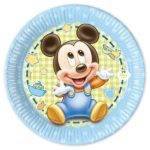Baby Mickey - 8 pratos de papel grandes 20 cm