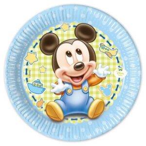 Baby Mickey - 8 pratos de papel grandes 20 cm