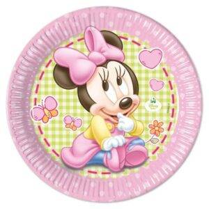 Baby Minnie - 8 pratos de papel grandes 23 cm