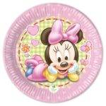 Bebê Minnie - 8 pratos de papel médio 20 cm