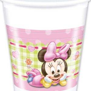 Baby Minnie - 8 copos de plástico 200 ml
