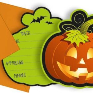 FELIZ DIA DAS BRUXAS FELIZ (NOVO) - 6 cartões de convite com envelope