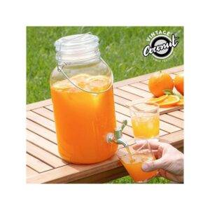 DISPENSADOR DE BEBIDAS DE VIDRO ICE COLD DRINK VINTAGE COCONUT