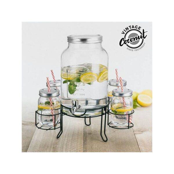 DISPENSADOR DE BEBIDAS COM 4 COPOS VINTAGE COCONUT