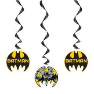 3 PENDENTES DECORATIVOS ESPIRAIS BATMAN