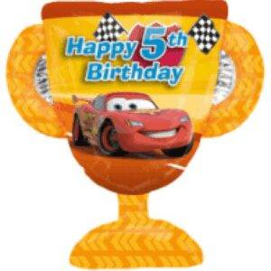 BALÃO FOIL P38 SUPERSHAPE CARS 5TH BDAY TROFÉU
