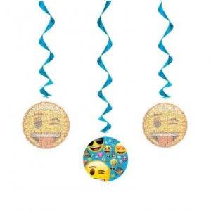 3 PENDENTES DECORATIVOS ESPIRAIS EMOJI