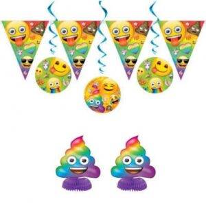 KIT DECORAÇÃO 7 PEÇAS EMOJI RAINBOW FUN