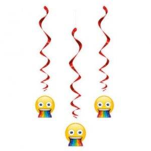 3 PENDENTES DECORATIVOS EMOJI RAINBOW FUN
