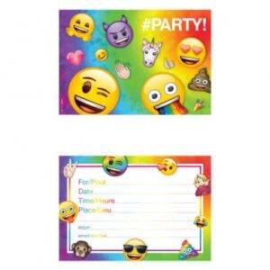8 CONVITES EMOJI RAINBOW FUN