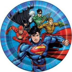 8 PRATOS 18 CM JUSTICE LEAGUE