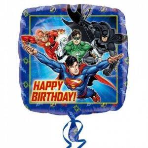 BALÃO FOIL S60 HAPPY BIRTHDAY JUSTICE LEAGUE
