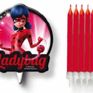 6 VELAS DE ANIVERSÁRIO LADYBUG