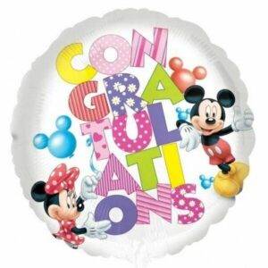 BALÃO FOIL S60 MICKEY & MINNIE CONGRATS