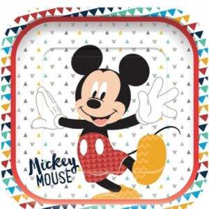 4 PRATOS QUADRADOS MICKEY AWESOME