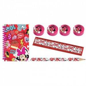 KIT DE 18 ARTIGOS DE PAPELARIA MINNIE MOUSE