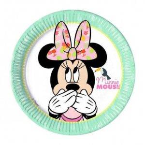 8 PRATOS 20 CM MINNIE TROPICAL DISNEY
