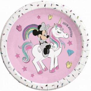 8 PRATOS 23 CM MINNIE UNICORN