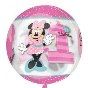 BALÃO FOIL ORBZ MINNIE 1ST BIRTHDAY