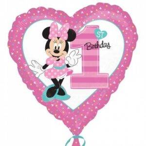 BALÃO FOIL S60 MINNIE 1ST BIRTHDAY