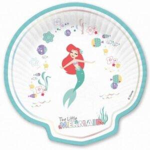 4 PRATOS FORMA CONCHA ARIEL UNDER THE SEA
