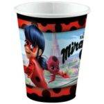 Copos de plástico para festas de Aniversário do tema " Miraculous Ladybug "