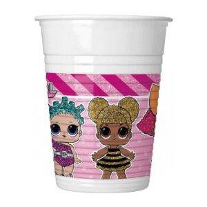 Copos de aniversário para festa de aniversário do tema L.O.L