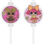 4 Palhinhas papel decoradas Lol Gliteratti