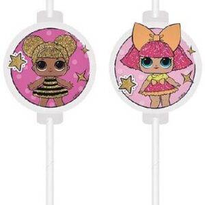 4 Palhinhas papel decoradas Lol Gliteratti