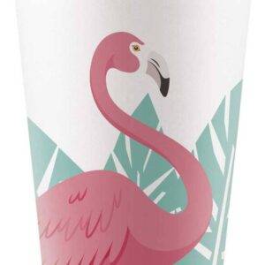 Copos de cartão descartáveis para festa de aniversário do tema Flamingo