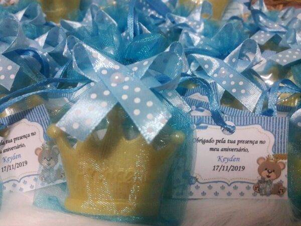 Sabonete Artesanal Coroa Prince ou Princess para Baptizados, aniversários, chá de bebé