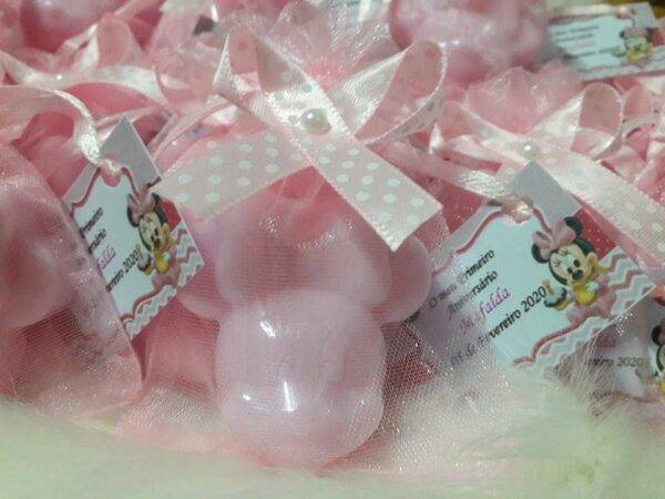 Sabonete Artesanal Minnie & Mickey para Baptizados, aniversários, chá de bebé