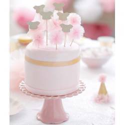 Topper Bolo Cor Rosa