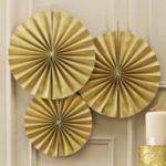 PACK DE 3 ABANICOS DECORATIVOS EM DOURADO