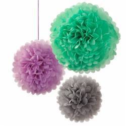 PACK DE 3 POMPOMS EM CORES MODERNAS