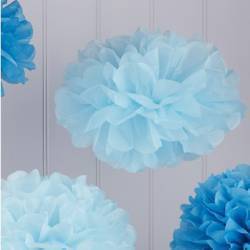 PACK DE 5 POMPOMS AZUIS