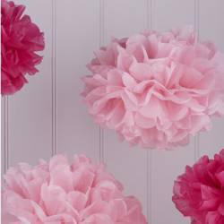PACK 5 POMPOMS ROSA