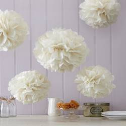 PACK DE 5 POMPOMS DE MARFIM