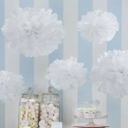 PACK DE 5 POMPOMS BRANCOS