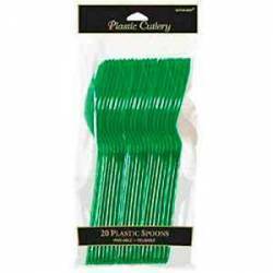 COLHERES DE PLÁSTICO VERDE
