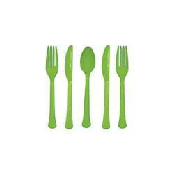 PACK DE 24 TALHERES PLÁSTICO VERDE