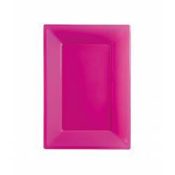 LOTE DE 3 BANDEJAS DE PVC FUSCIA