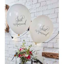 LOTE DE 10 GLOBOS "JUST MARRIED"