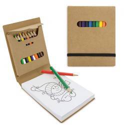 CADERNO PARA COLORIR COM CAIXA + 12 PINTURAS