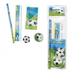 CONJUNTO DE PAPELARIA DE TEMA FUTEBOL 5 PCS