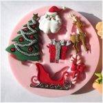 Pai Natal, Arvore, Rena molde silicone alimentos