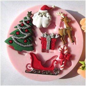 Pai Natal, Arvore, Rena molde silicone alimentos